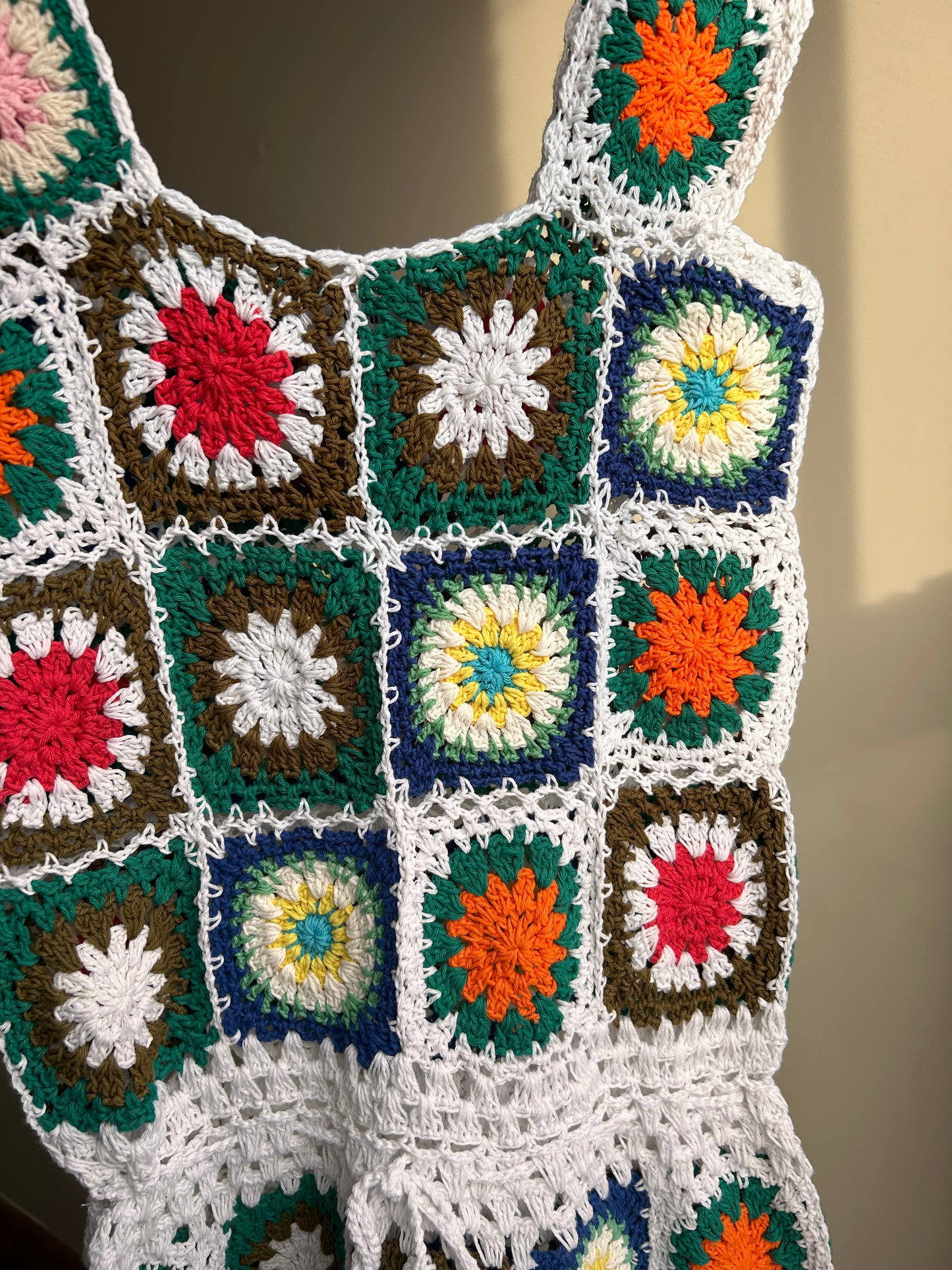 Granny Square Crochet Dress - M