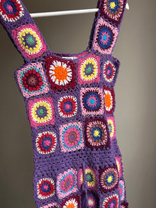 Granny Square Crochet Dress - M