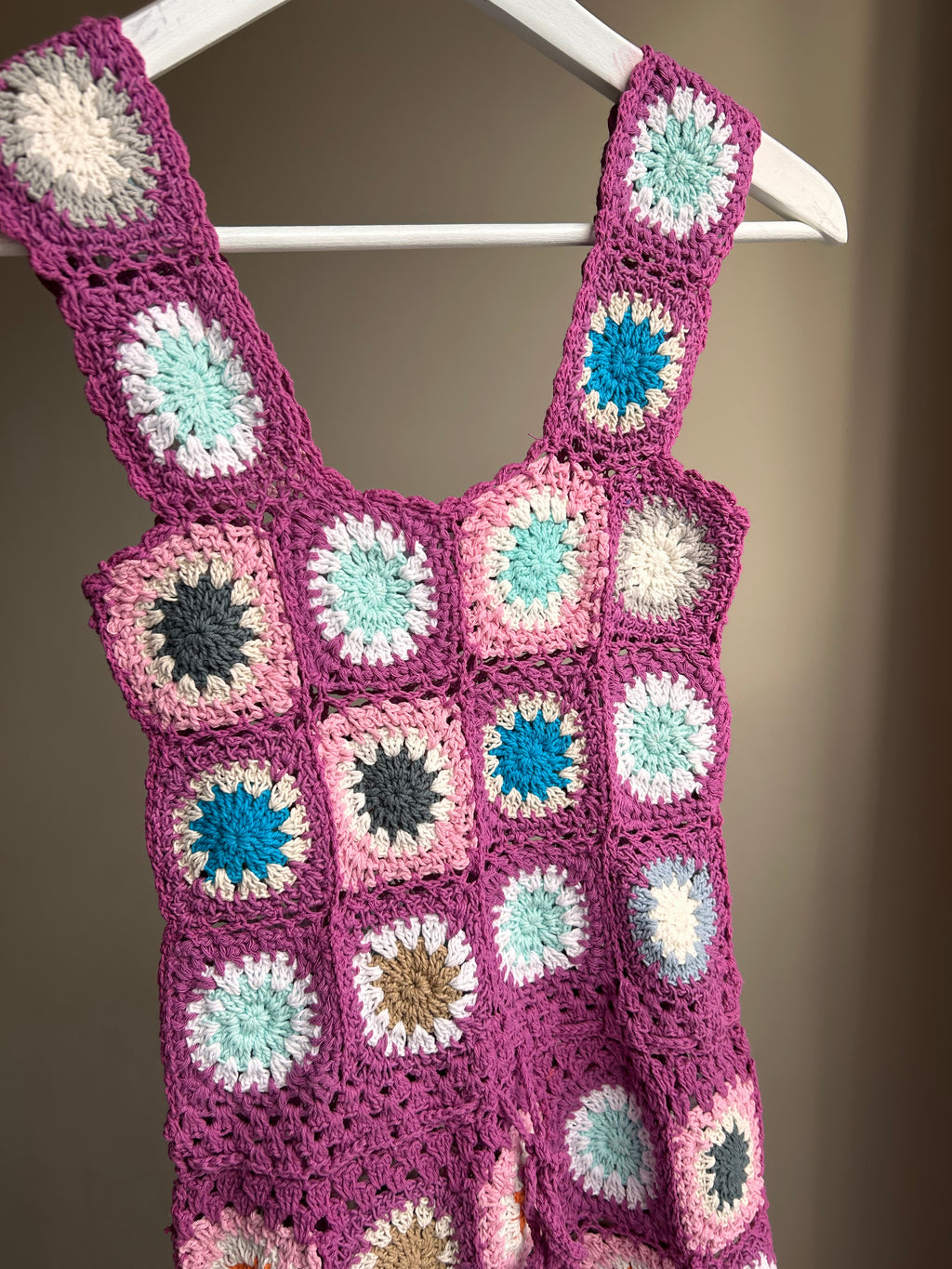 Granny Square Crochet Dress - S