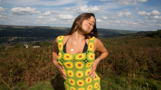 Sundance Kid Sunflower Crochet Dress