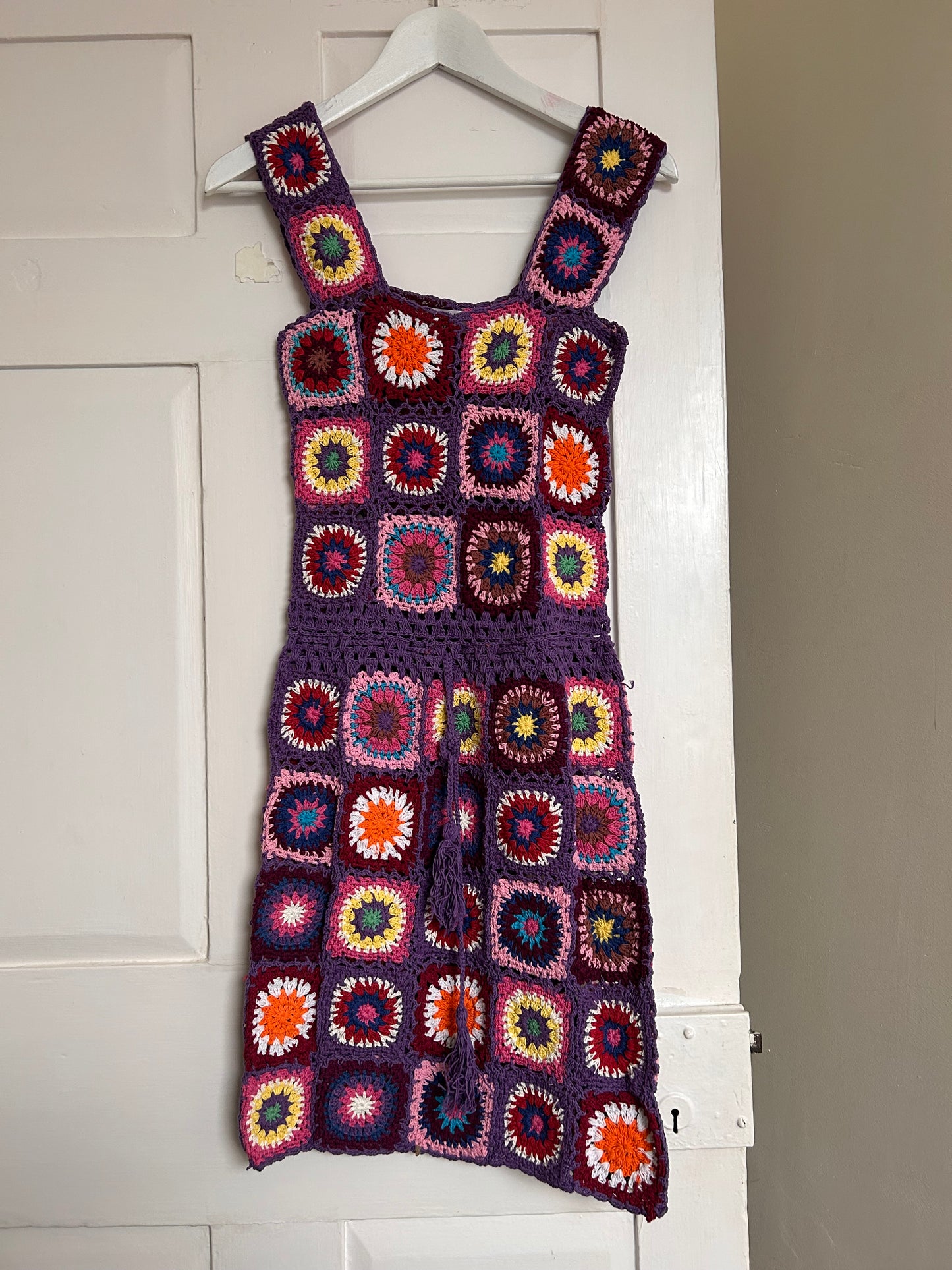 Granny Square Crochet Dress - M