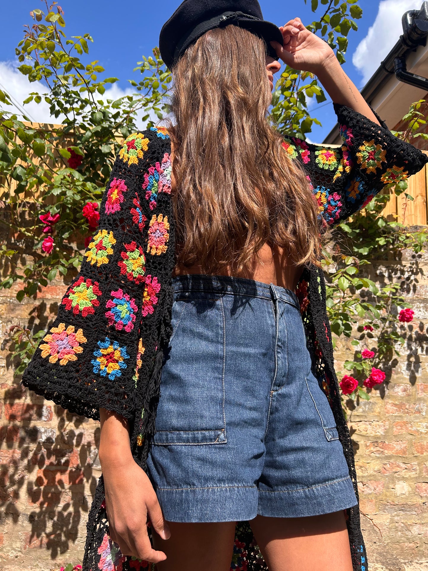 “Movie night” Granny square maxi crochet cardigan