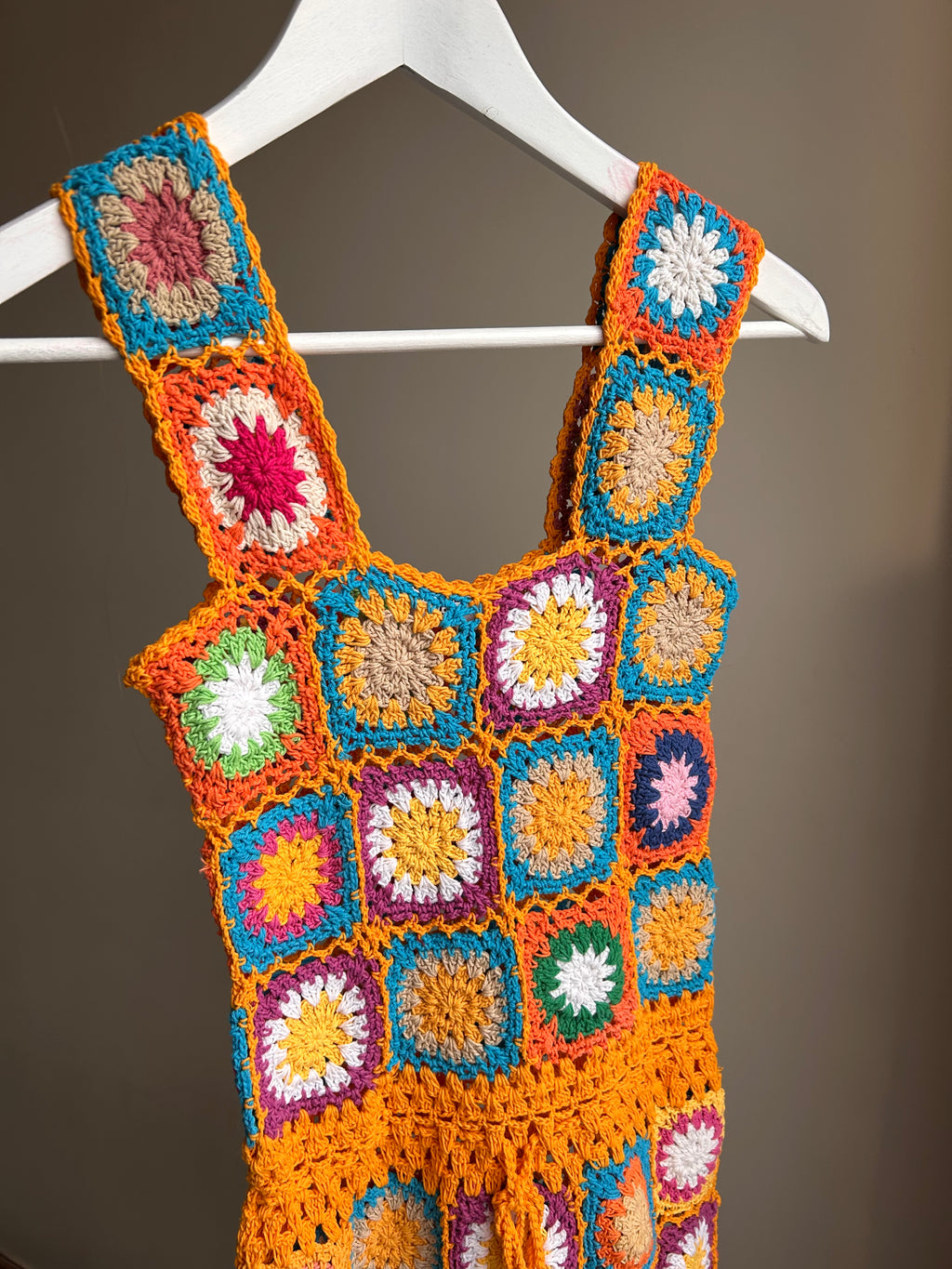 Granny Square Crochet Dress - M