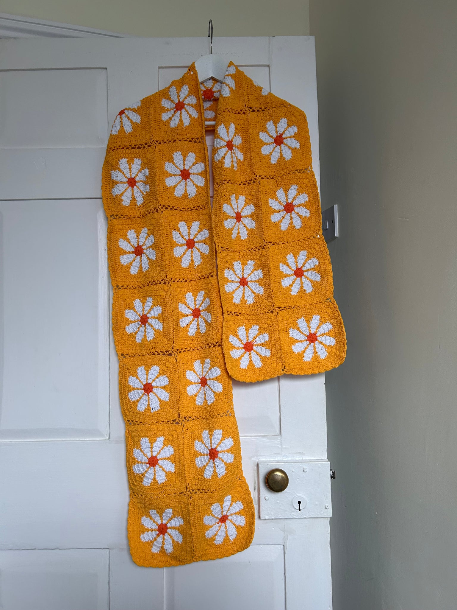 Retro Flower Power in sunshine yellow scarf