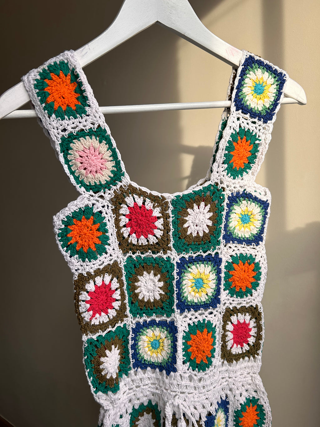 Granny Square Crochet Dress - M