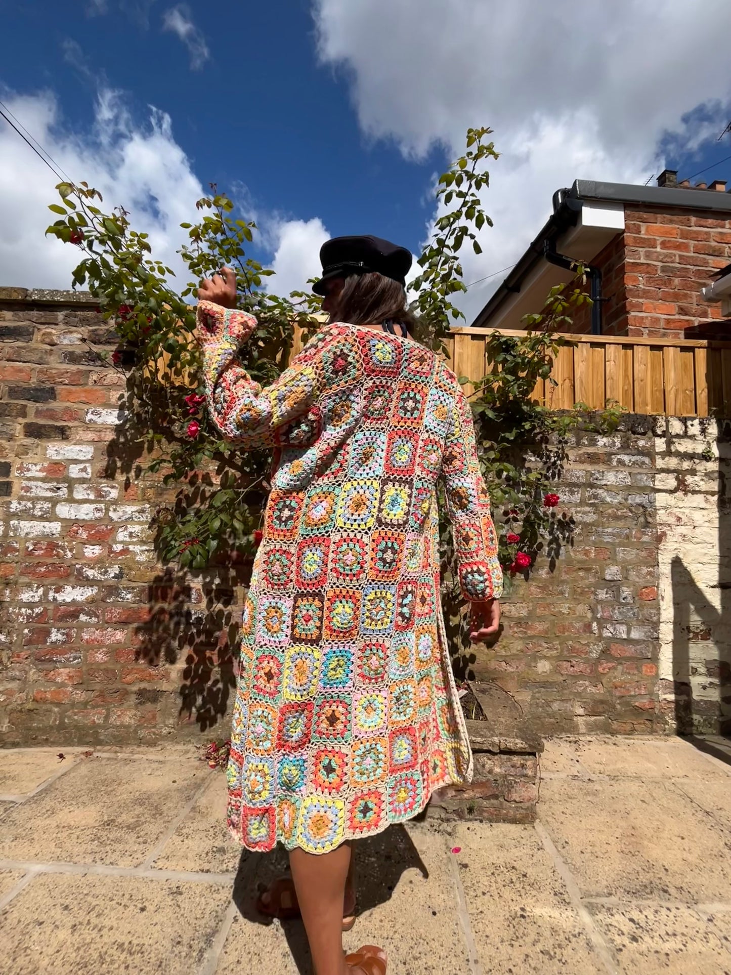 “Oats for Breakfast” Granny square maxi crochet cardigan