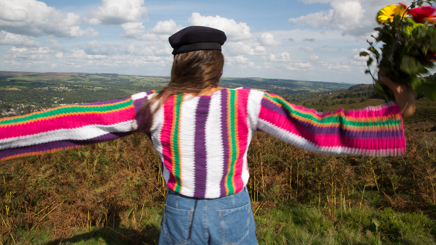 Spellbound Striped Crochet Cardigan