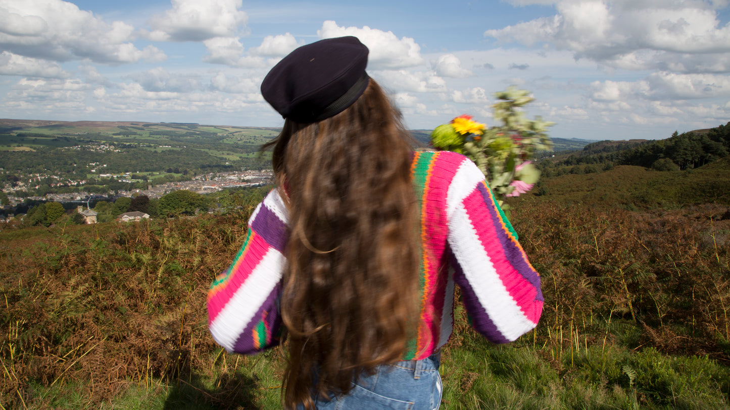 Spellbound Striped Crochet Cardigan