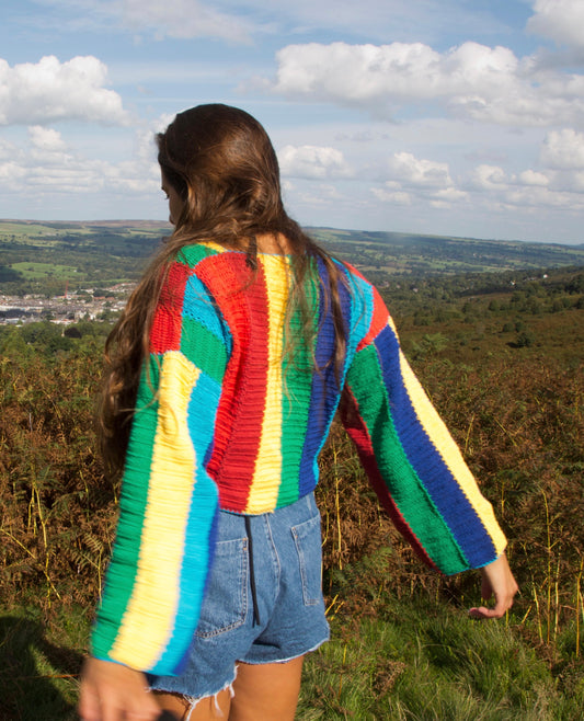 Ringmaster Striped Crochet Cardigan