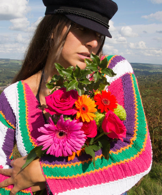 Spellbound Striped Crochet Cardigan