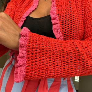 *REWILD* Fifi Red & Pink mesh shrug