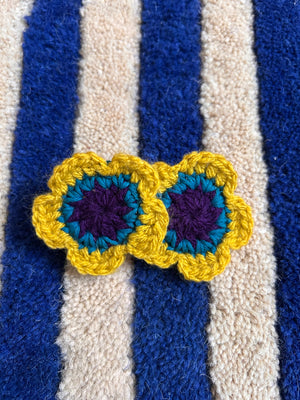 Crochet flower clip (one)