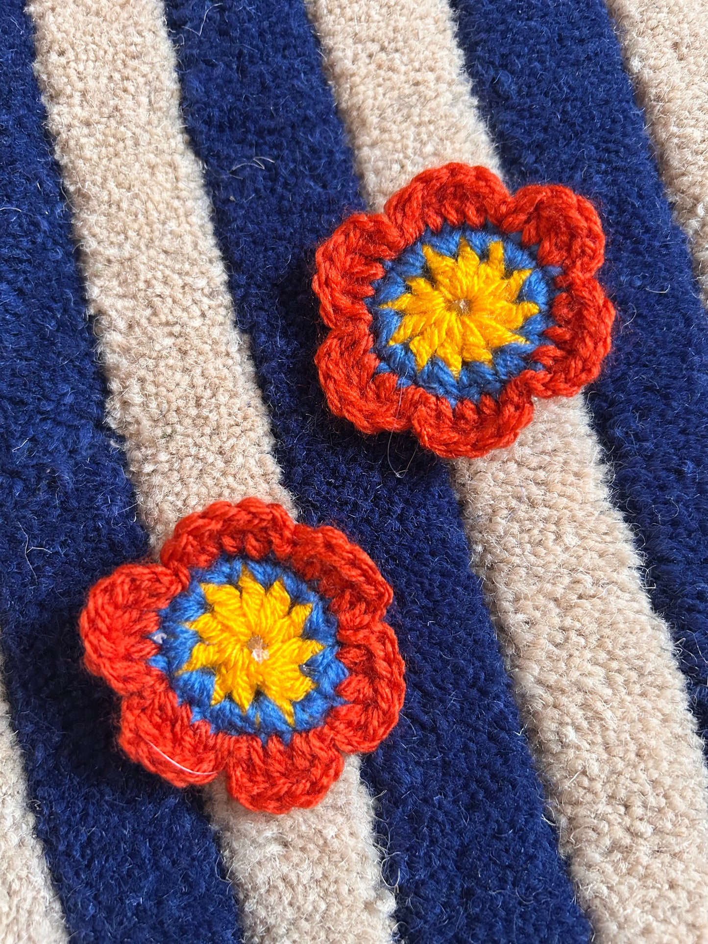 Crochet flower clip set