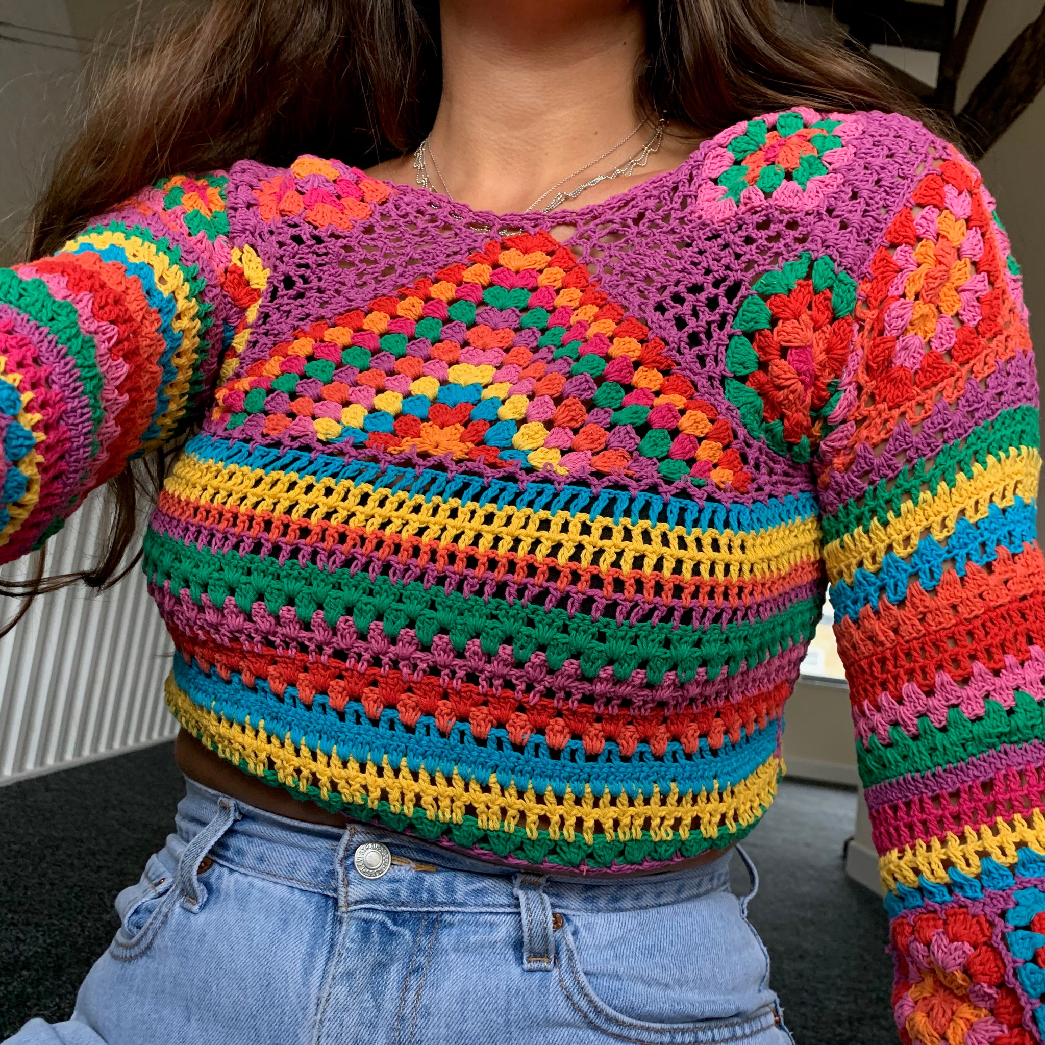 *REWILD* Ziggy cropped Jumper in Rainbow