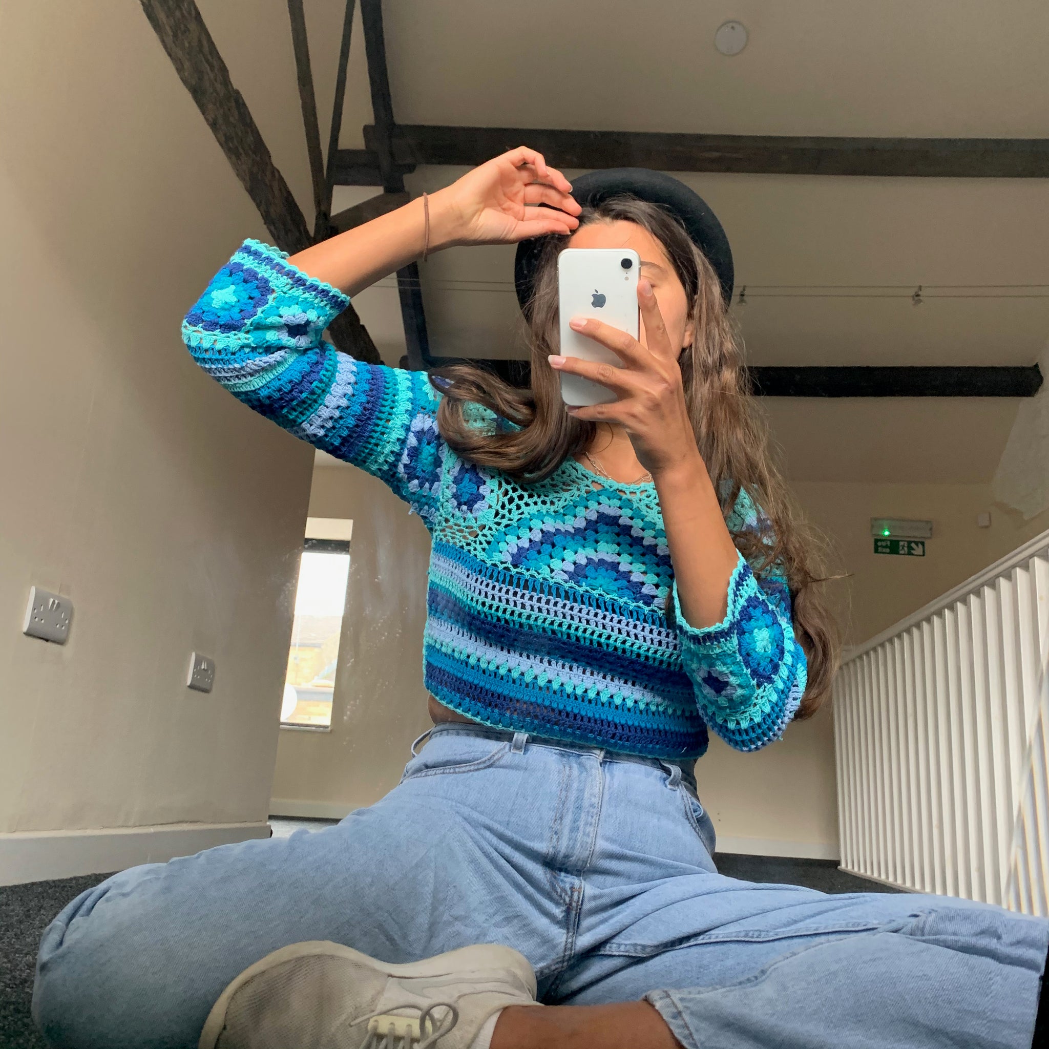 *REWILD* Ziggy cropped Jumper in Aqua