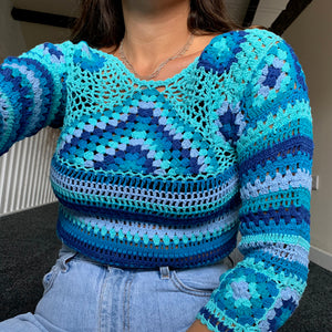 *REWILD* Ziggy cropped Jumper in Aqua