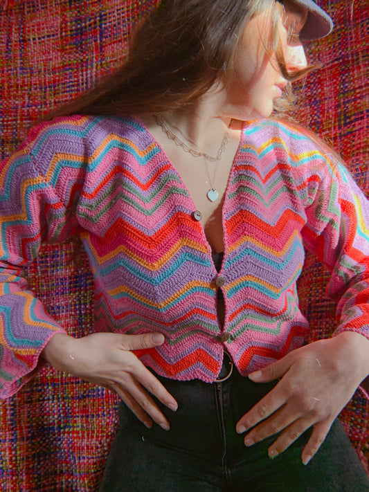 Zig Zag Crochet Cardigan