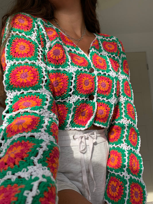 Watermelon Sugar Granny Square Cardigan