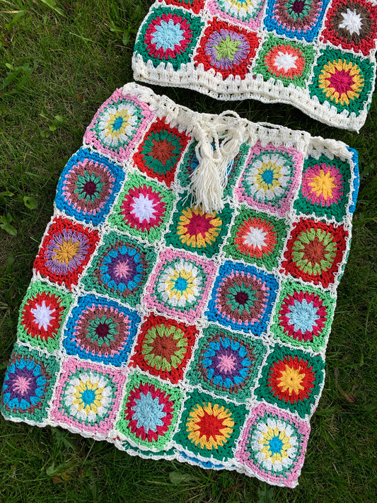 Patchwork Granny Square Skirt - XS/S