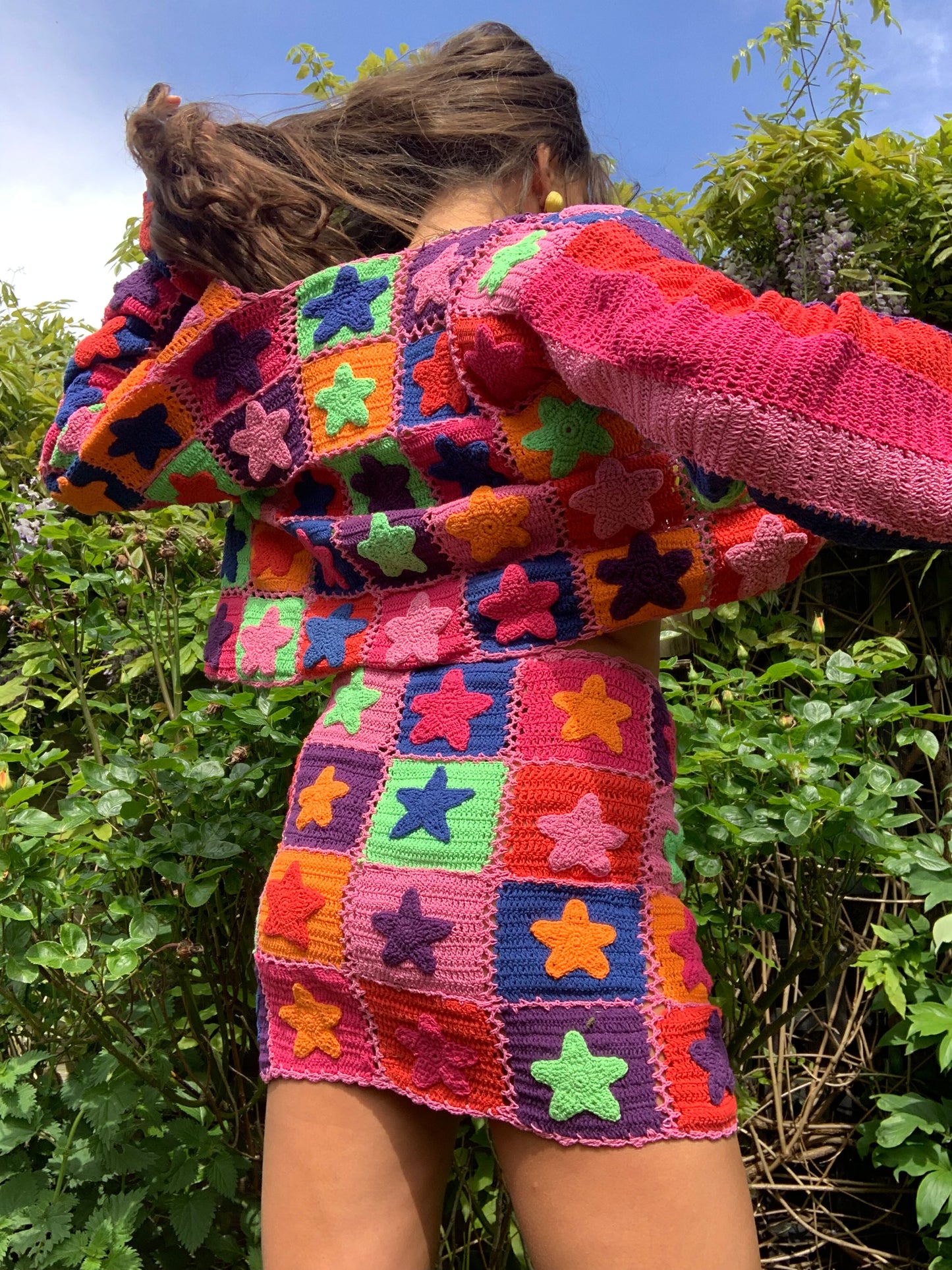 Stardust Multicoloured Crochet Star Cardigan