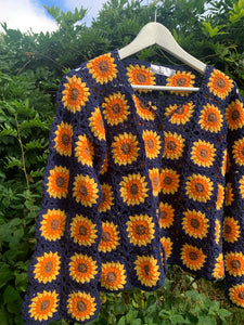 *REWILD* Sundance Kid in Blue Sunflower Cardigan