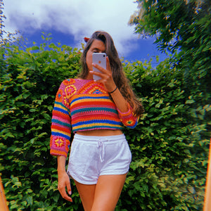 *REWILD* Ziggy cropped Jumper in Rainbow