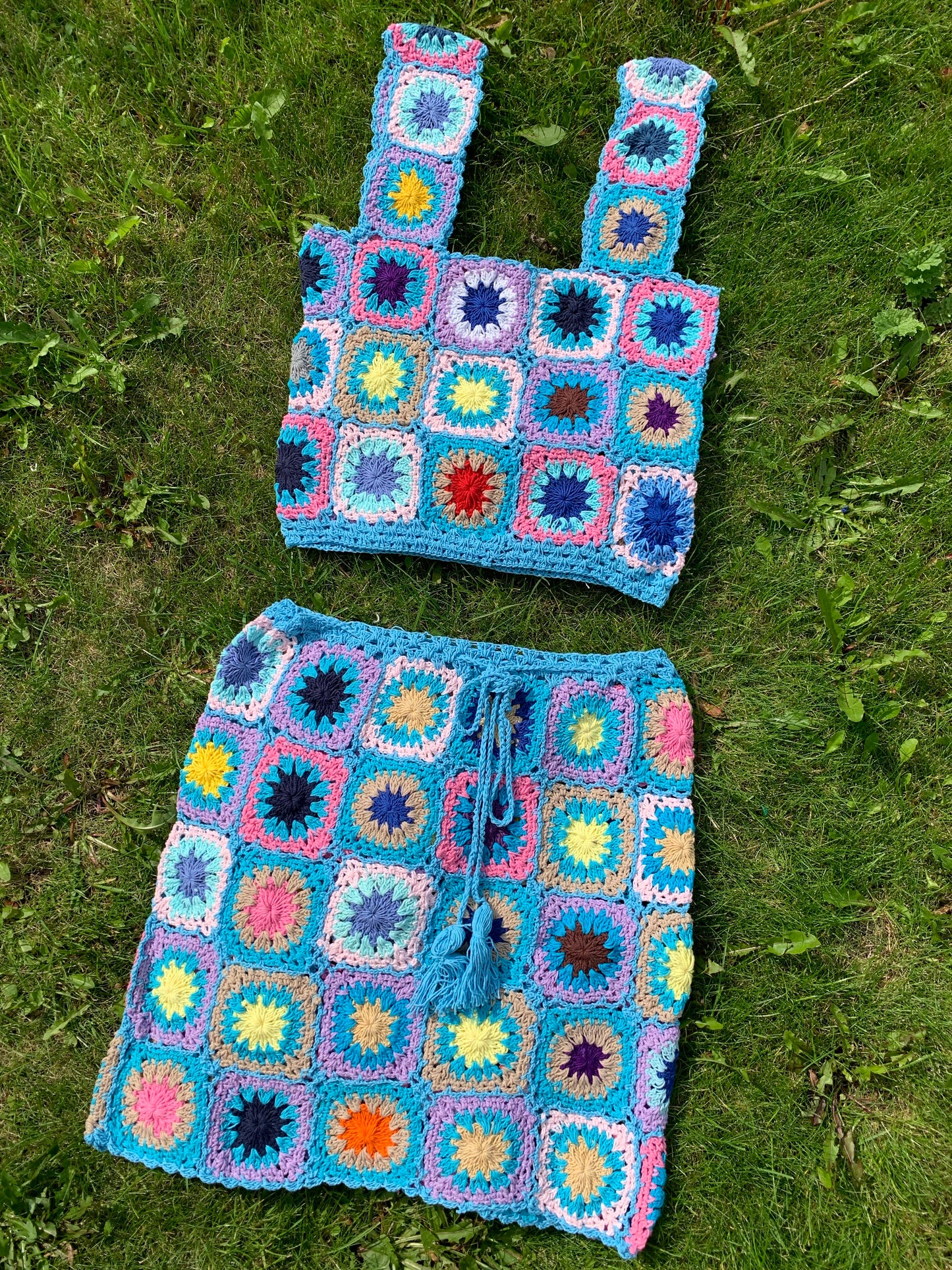 Patchwork Granny Square Skirt - XL